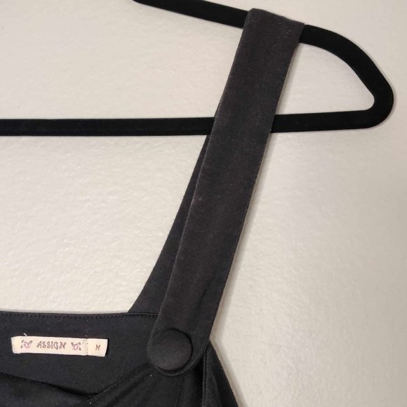 Black Tank Top with Button Assign Brand - Picture 4 of 4